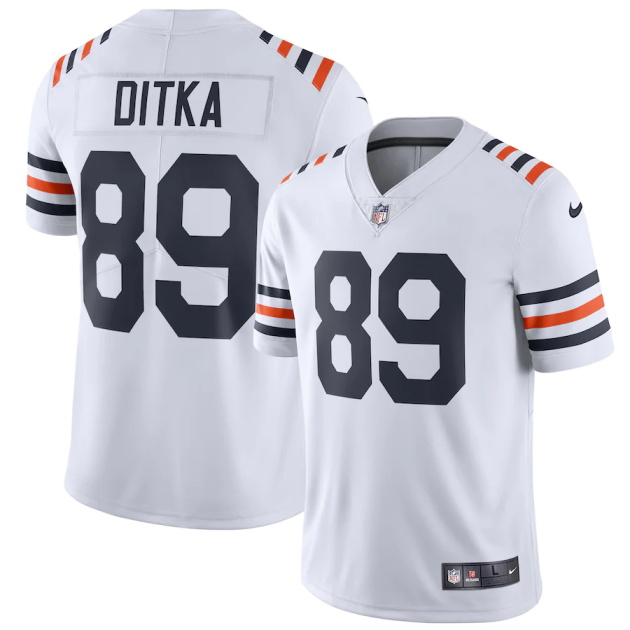 mens nike mike ditka white chicago bears 2019 alternate classic retired player limited jersey